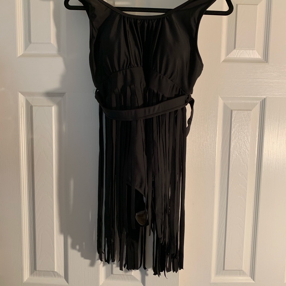 Black bathing suit.